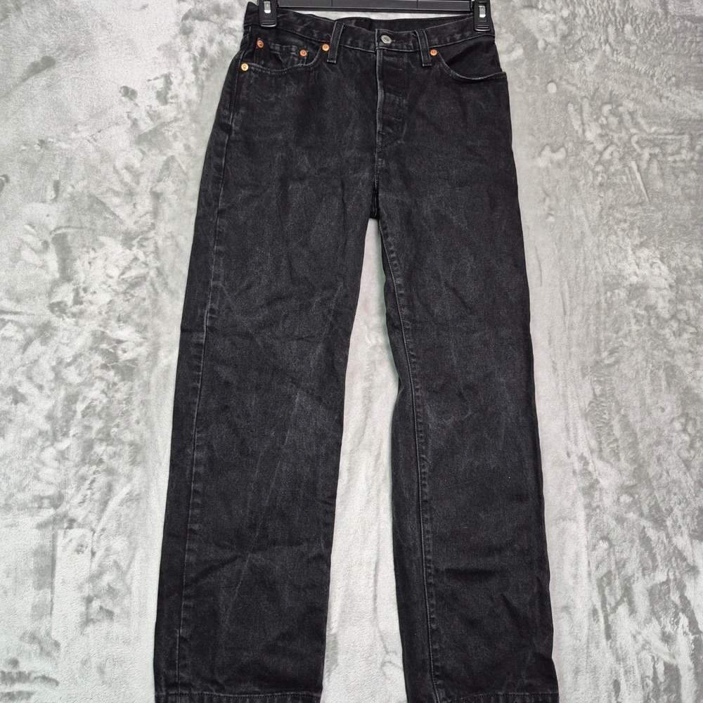 VTG Levis Premium 501 90s Jeans Black Straight Leg Button Fly W27 L30 A1959-0035